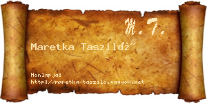 Maretka Tasziló névjegykártya
